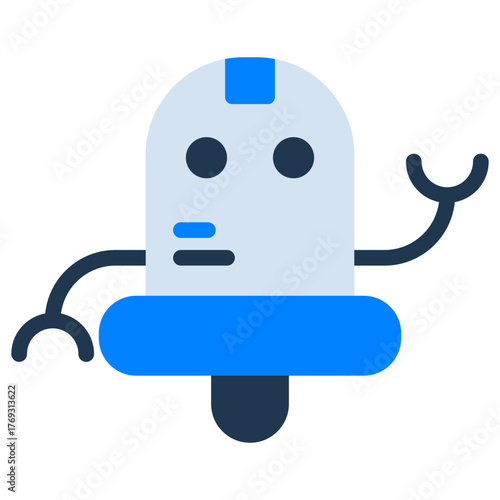 Robot Flat Icon — Futuristic AI and Technology Vector Illustration