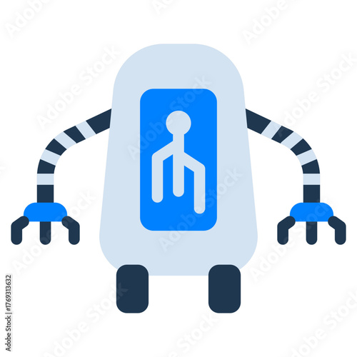 Robot Flat Icon — Futuristic AI and Technology Vector Illustration