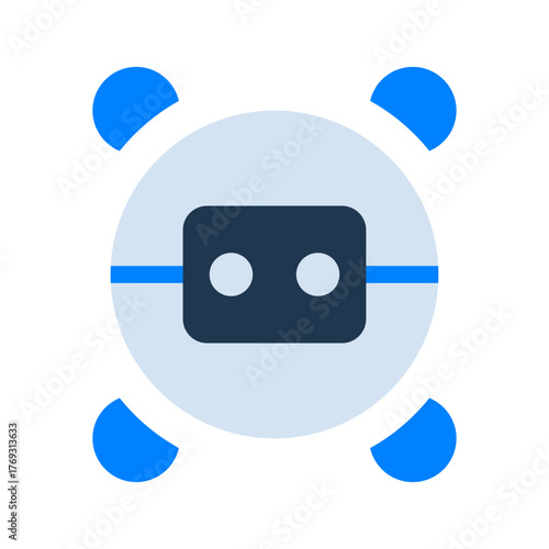 Robot Flat Icon — Futuristic AI and Technology Vector Illustration