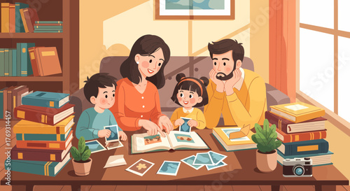 Cherishing Family Moments Revisiting Memories In A Photo Album