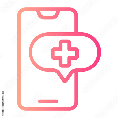 emergency call gradient icon