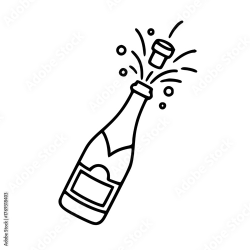Champagne bottle opening celebration new year
