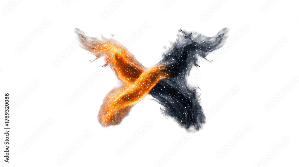 Fototapeta premium Fiery Zodiac Symbol on Transparent Background