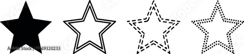 Star vector icons. Set of star symbols isolated.