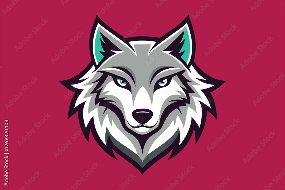Obraz premium wolf head logo vector in white background
