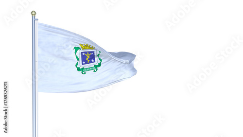 A bandeira do município de Cascavel, estado do Paraná, Brasil - Ilustração 3D