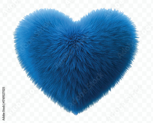 abstract colorful hairy fluffy heart or love in different style isolated on transparent background