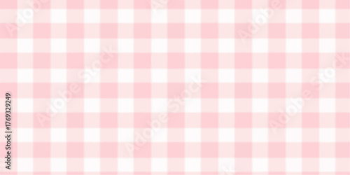 Soft pastel pink and white plaid pattern with a subtle watercolor texture for a gentle and feminine background