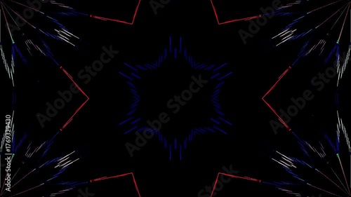 3D animation beautiful video colorful abstract bright light energy 4K of smooth lines waves glittering light effect on round shape in center, black background