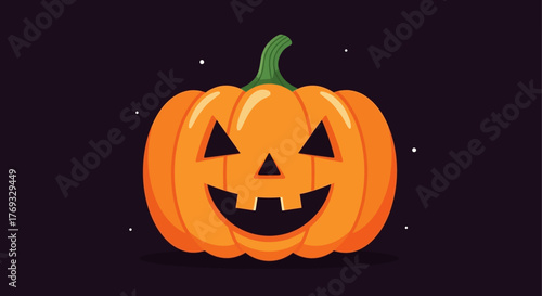 Whimsical Jack-o'-lantern illustration radiating festive halloween night celebration vibes