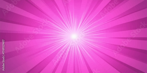 Vibrant pink radial burst of light emanating from a bright white center creating an energetic and dynamic abstract background