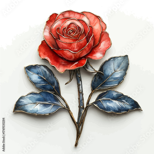 Statement Pin, watercolor clipart vector, isolated on a white background.