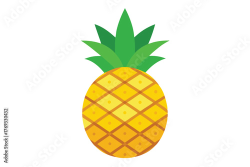 pineapple vector in white background