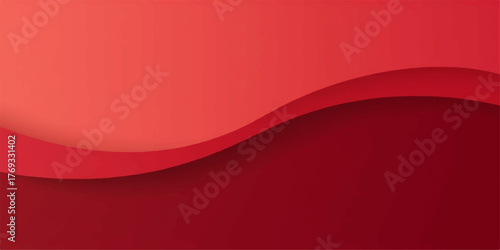 Abstract flowing waves of deep red and coral pink creating a dynamic and modern background design