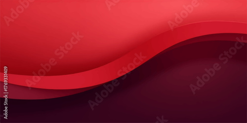 Abstract flowing waves of deep red and crimson creating a dynamic and elegant background design with subtle gradients