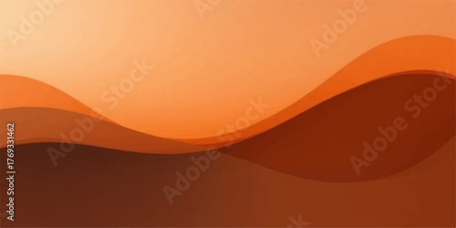 Abstract flowing waves of warm orange and brown tones creating a smooth gradient background with a sense of depth