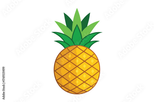 pineapple vector in white background