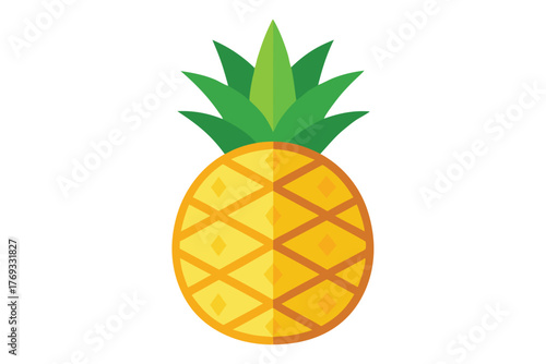 pineapple vector in white background