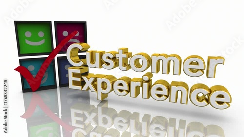 Customer Experience Check Boxes Mark Great Service Satisfaction 3d Animation