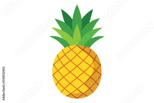 pineapple vector in white background
