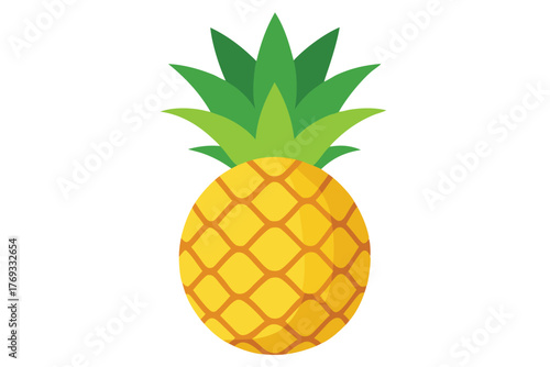 pineapple vector in white background