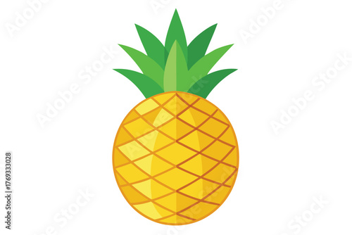 pineapple vector in white background