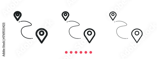 Itinerary icon. Thin line icon vector