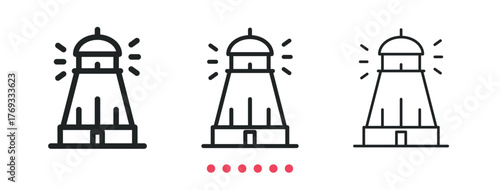Lighthouse icon. Thin line icon vector
