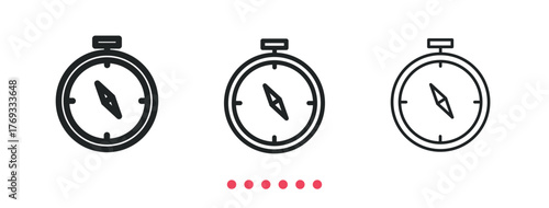 Compass icon. Thin line icon vector