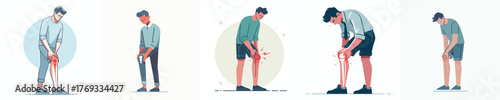 vector of a man with knee pain