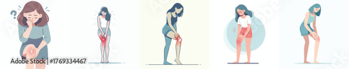 vector of a woman with knee pain