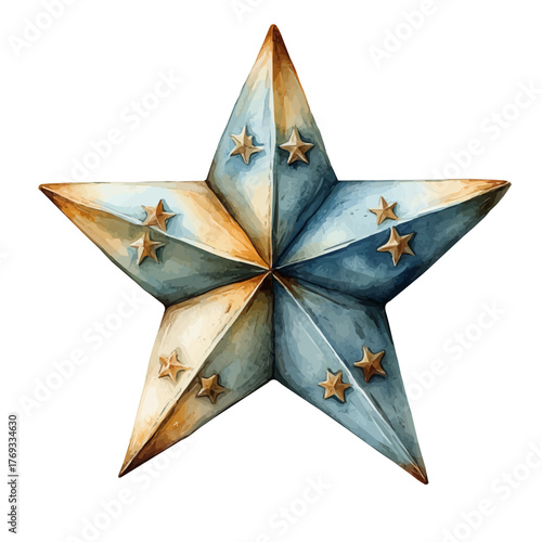 Star Crown, watercolor painting vector, isolated on a white background.