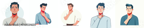 vector of a man with a sore throat