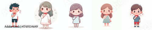 vector of a children with a sore throat