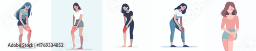 vector of a wpman with knee pain