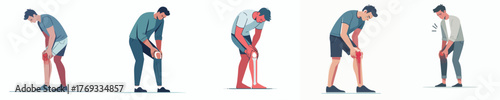 vector of a man with knee pain