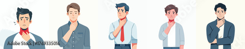 vector of a man with a sore throat
