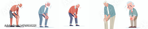 vector of a grandfather with a sore throat