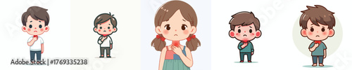 vector of a children with a sore throat