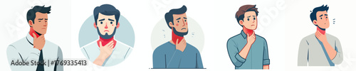 vector of a man with a sore throat