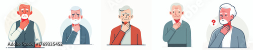 vector of a grandfather with a sore throat