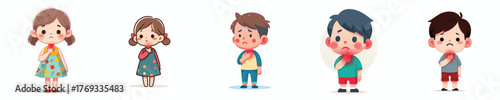 vector of a children with a sore throat