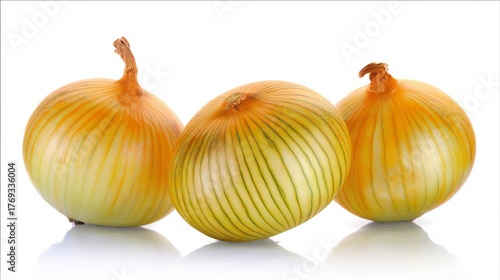 Wallpaper Mural Fresh yellow onions on white background for culinary use Torontodigital.ca