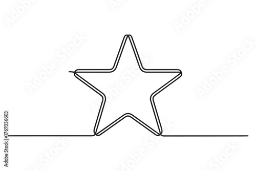 Continuous one line drawing of star minimalist outline vector illustration
