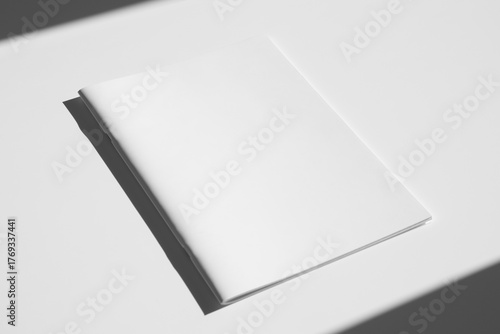 Canvastavla A4 portrait magazine, catalog cover mockup, saddle stitch, hard shadows