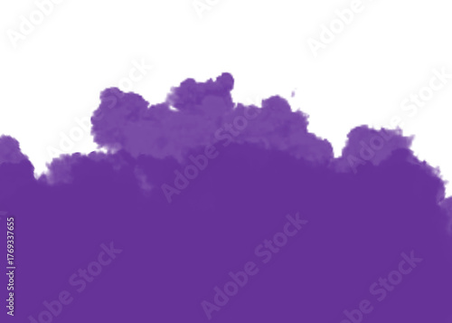 Abstract purple cloud formation illustration against a dark black background