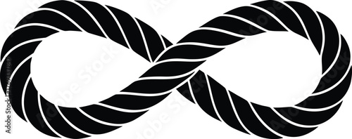 Strong rope border silhouette. Simple vector graphic for frames.