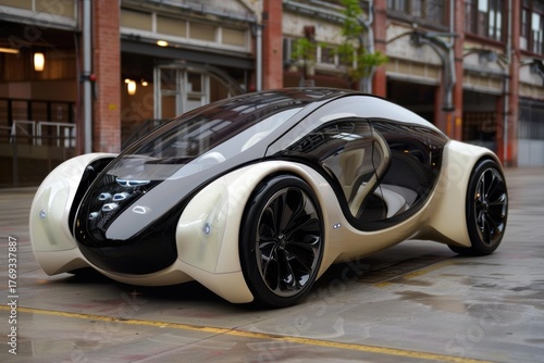 Self driving electric concept car showcasing innovative design and sustainable transportation technology