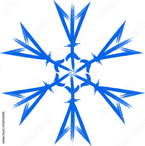 Snowflake Icons Crayon Chalk Drawing Vector Set. Christmas hand drawn snowflakes set for holiday greeting cards