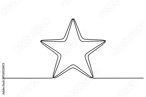Continuous one line drawing of star minimalist outline vector illustration
